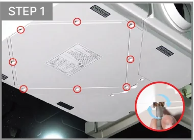 STEP 1 점검 도어부 나사 풀기